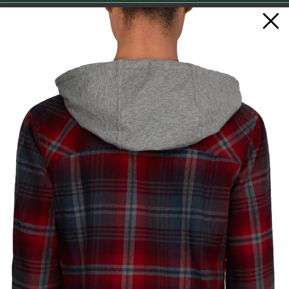 NWT Natural Reflections LS Flannel Hooded Shirt, Size Small - Picture 2 of 5